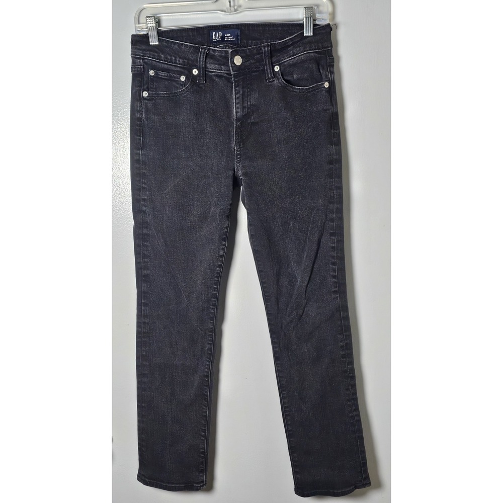 Gap Classic Straight High Rise Jeans Black Women's Size 6/28R